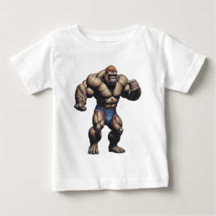 Gorilla Bodybuilder Pop Art Cartoonzeichnung Baby T-shirt
