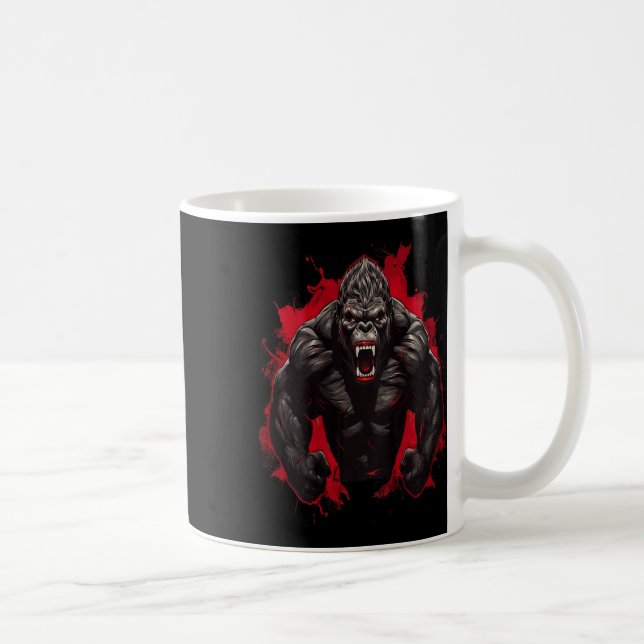 Gorilla Bodybuilding Workout Backprint Gym Kaffeetasse (Rechts)
