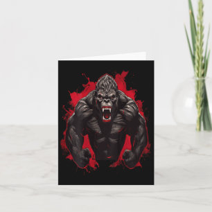 Gorilla Bodybuilding Workout Backprint Gym Karte