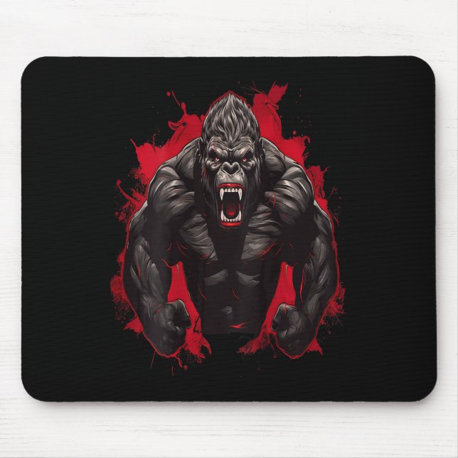 Gorilla Bodybuilding Workout Backprint Gym Mousepad (Vorne)