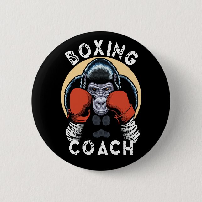 Gorilla Boxing Coach - Sporttrainer Button (Vorderseite)