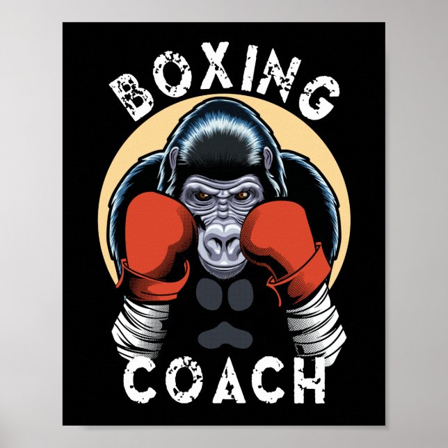 Gorilla Boxing Coach - Sporttrainer Poster (Vorne)