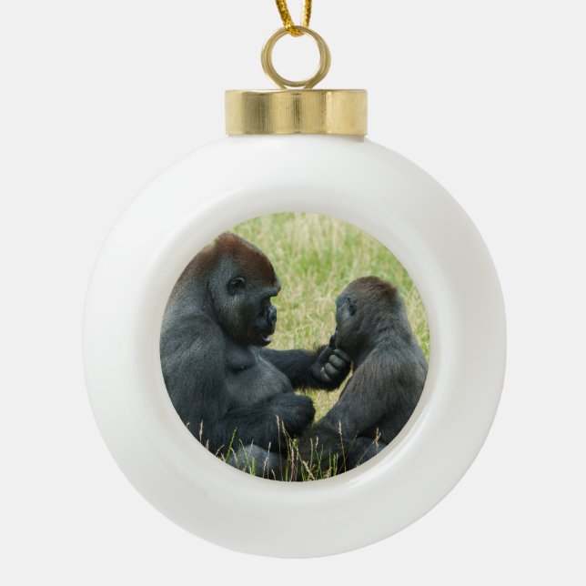 Gorilla Brothers Forever Keramik Kugel-Ornament (Vorderseite)
