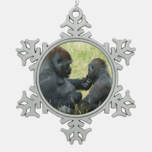 Gorilla Brothers Forever Schneeflocken Zinn-Ornament