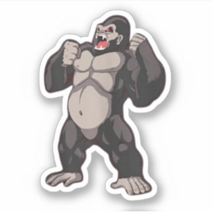 Gorilla Brüllender Affe Monkey Aufkleber