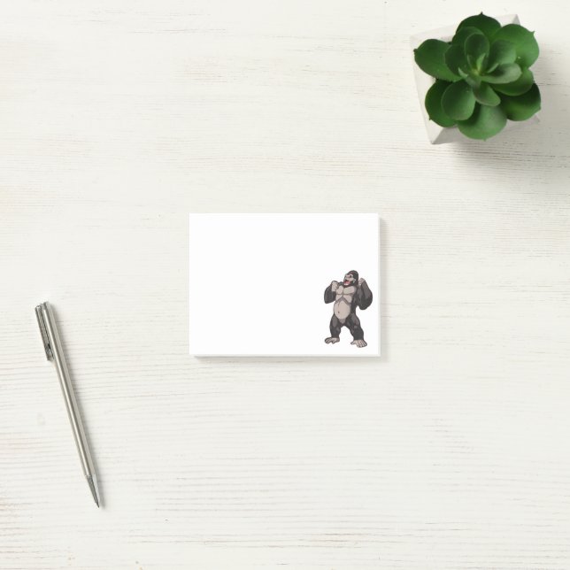 Gorilla Brüllender Affe Monkey Post-it Klebezettel (Büro)