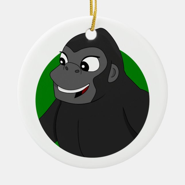 Gorilla Cartoon Keramik Ornament (Vorne)