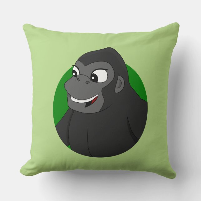 Gorilla Cartoon Throw Pillow Kissen (Vorderseite)
