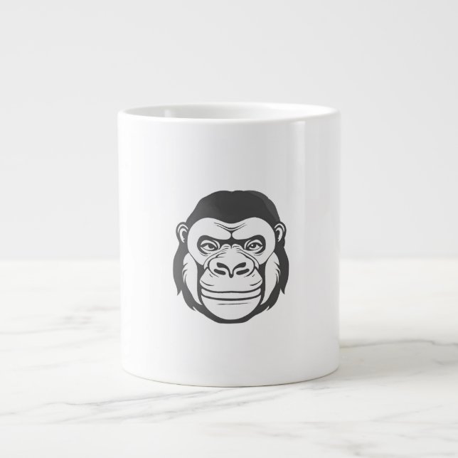 Gorilla Cartoon Zeichnend Jumbo-Tasse (Vorderseite)