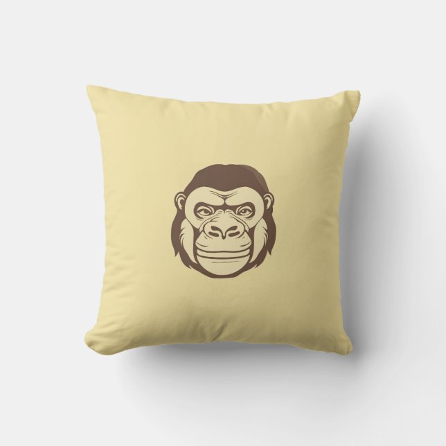 Gorilla Cartoon Zeichnend Kissen (Vorderseite)