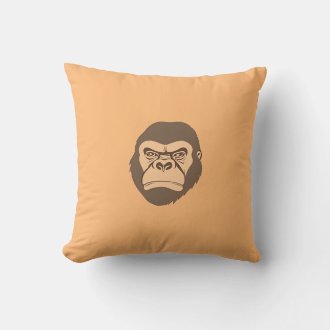 Gorilla Cartoon Zeichnend Kissen (Vorderseite)