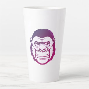 Gorilla Cartoon Zeichnend Milchtasse