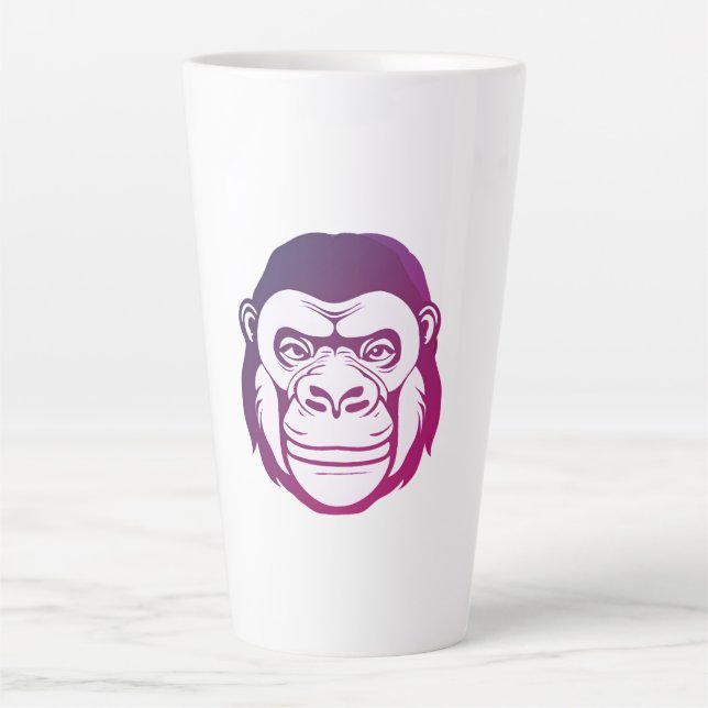 Gorilla Cartoon Zeichnend Milchtasse (Vorderseite)
