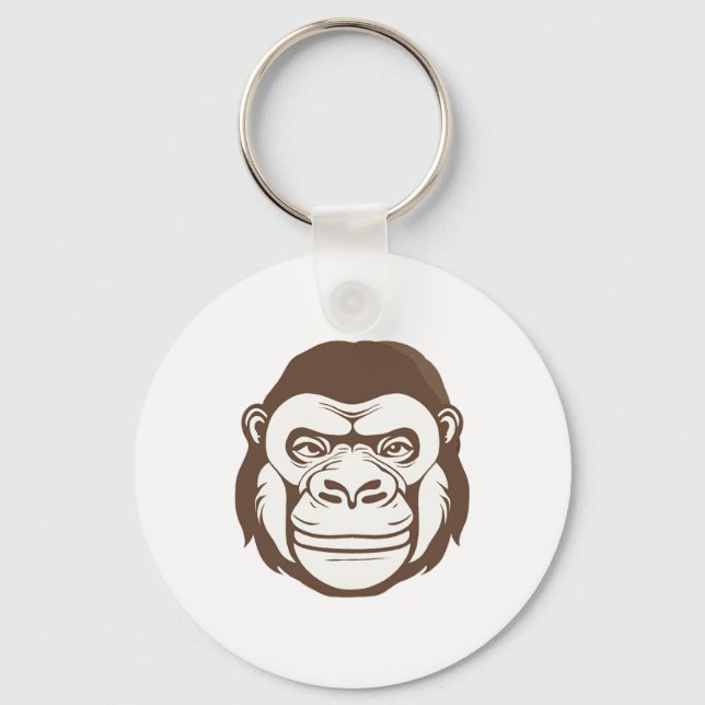 Gorilla Cartoon Zeichnend Schlüsselanhänger (Vorderseite)