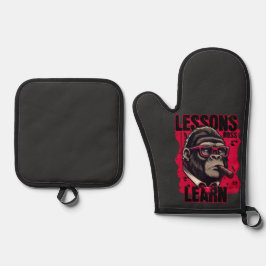 Gorilla Chef Lektionen Lernen Topflappen Ofenhandschuh & Topflappen-Set