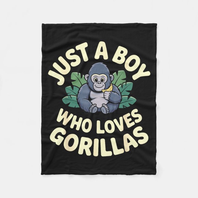 Gorilla Costume For Boys Men Kid Animal Lover Monk Fleecedecke (Vorderseite)