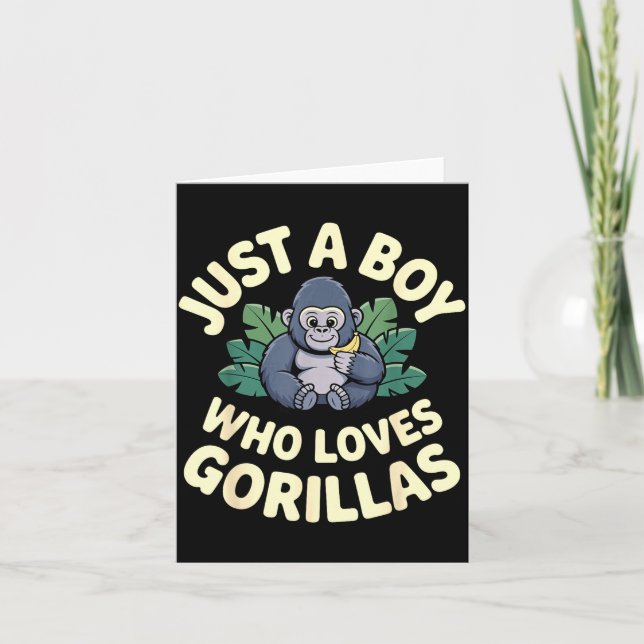 Gorilla Costume For Boys Men Kid Animal Lover Monk Karte (Vorderseite)