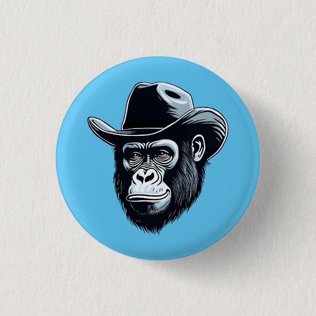 Gorilla Cowboy Button (Vorderseite)