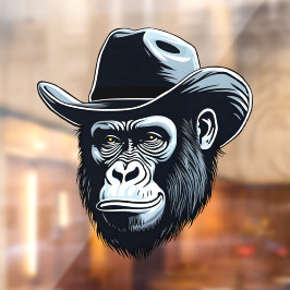 Gorilla Cowboy Fensteraufkleber