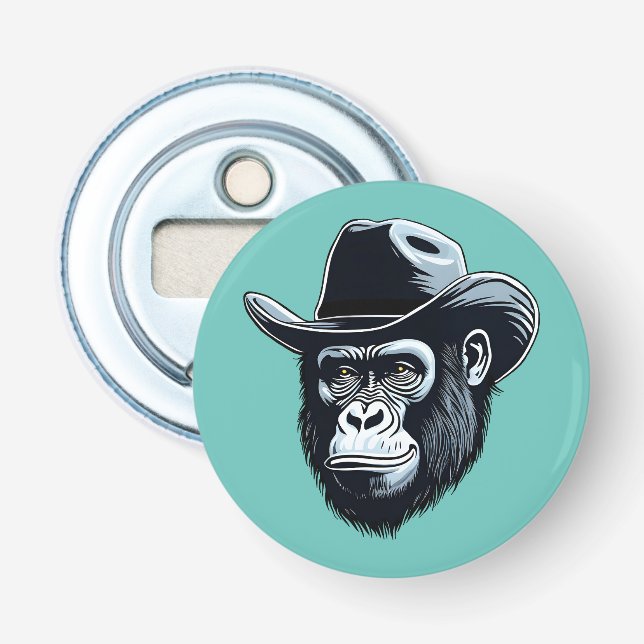 Gorilla Cowboy Flaschenöffner (Vorderseite)