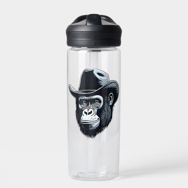 Gorilla Cowboy Trinkflasche (Vorderseite)