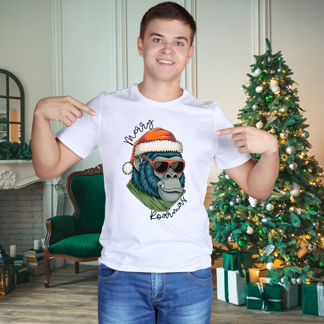 Gorilla de Noël | Merry Roarmas X-Mas T-Shirt (Créateur téléchargé)