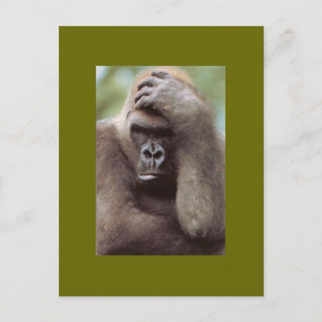 GORILLA DENKEN POSTKARTE (Vorderseite)