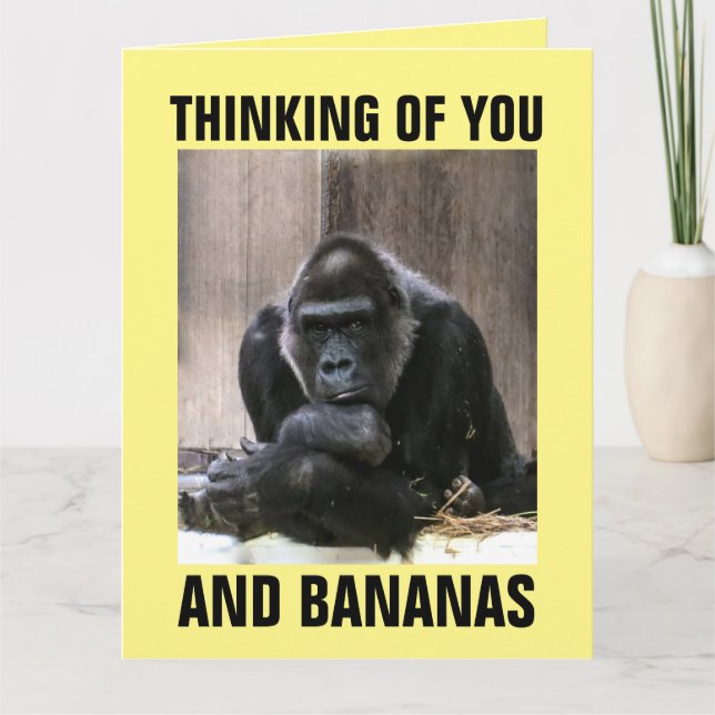 GORILLA DENKT AN IHRE FUNNY GREETING CARD KARTE (Vorderseite)