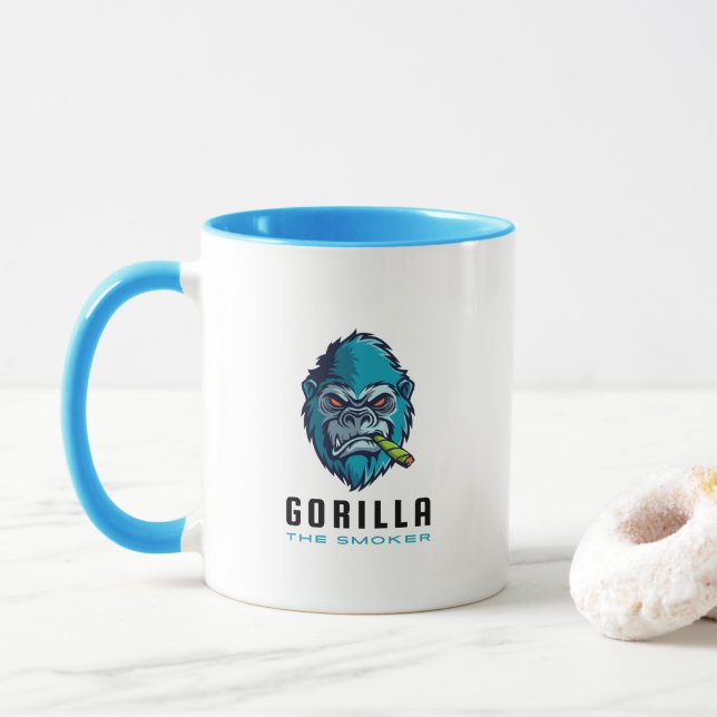 Gorilla Der Raucher Tasse (Mit Donut)