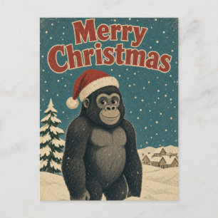Gorilla-Dorf-Schneetier-Weihnachten Postkarte