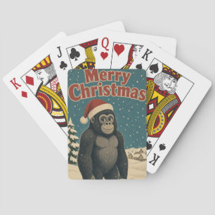 Gorilla-Dorf-Schneetier-Weihnachten Spielkarten