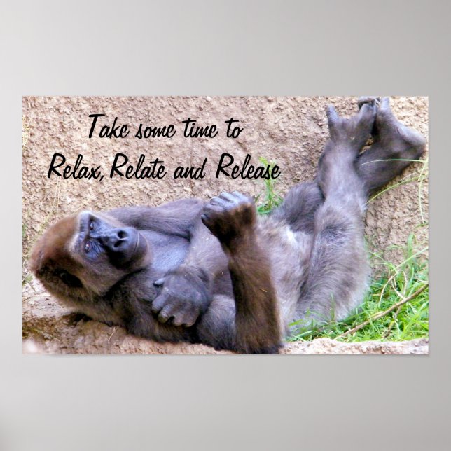 Gorilla, entspannen, beziehen, veröffentlichen_ poster (Vorne)
