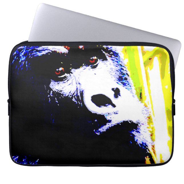 Gorilla Face Pop Art Laptopschutzhülle (Vorderseite)
