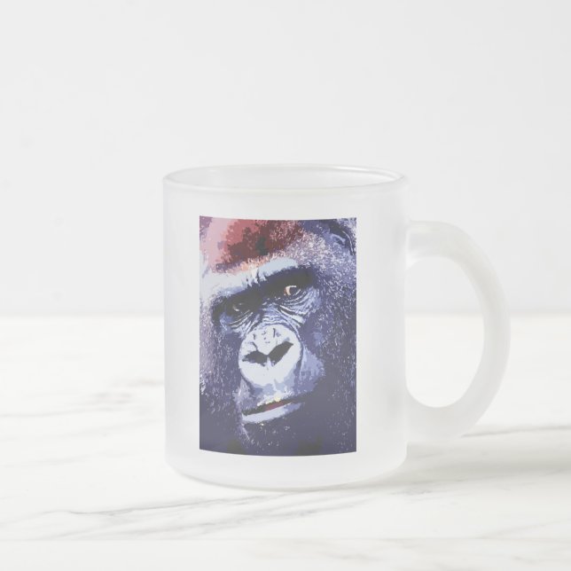 Gorilla Face Pop Art Mattglastasse (Rechts)