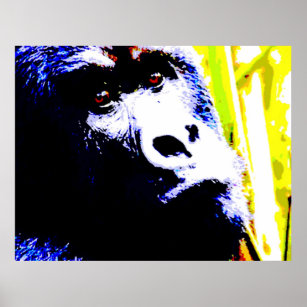 Gorilla Face Pop Art Poster