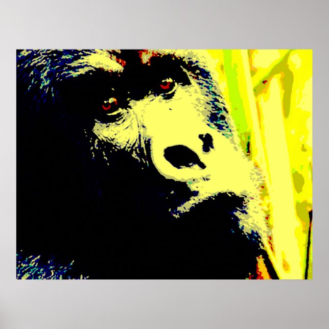 Gorilla Face Pop Art Poster Print. Gorilla Posters (Vorne)