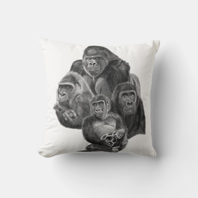 Gorilla Family Cusion (ゴリラ家族のクッション）Gorilla Life Kissen (Vorderseite)