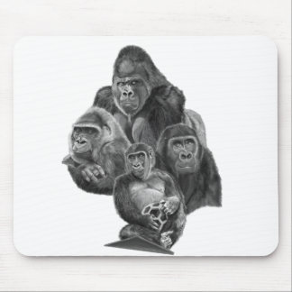 Gorilla Family Mouse Pad ゴリラ家族のマウスパッド GorillaLife Mousepad