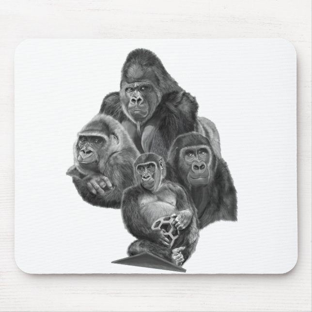 Gorilla Family Mouse Pad  ゴリラ家族のマウスパッド GorillaLife Mousepad (Vorne)