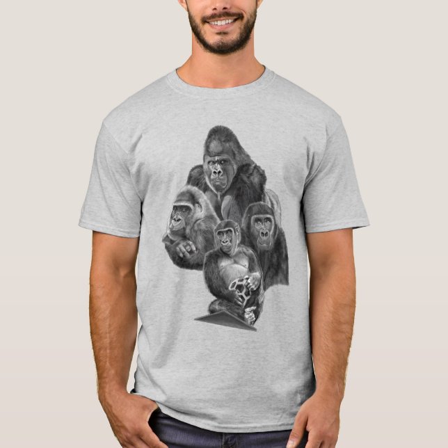 Gorilla Family T-shirt (ゴリラ家族のT-シャツ）Gorilla Life (Vorderseite)