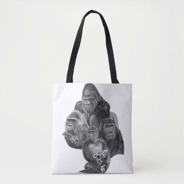 Gorilla Family tote Bag (ゴリラ家族のトートバッグ）Gorilla Life (Devant)