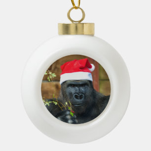 Gorilla Festive Cheer entfesselt Keramik Kugel-Ornament