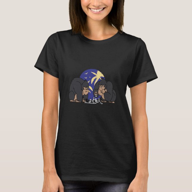 Gorilla figure king game queen horse pieces knight T-Shirt (Vorderseite)