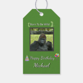 Gorilla Focused Wild Birthday Art Geschenkanhänger
