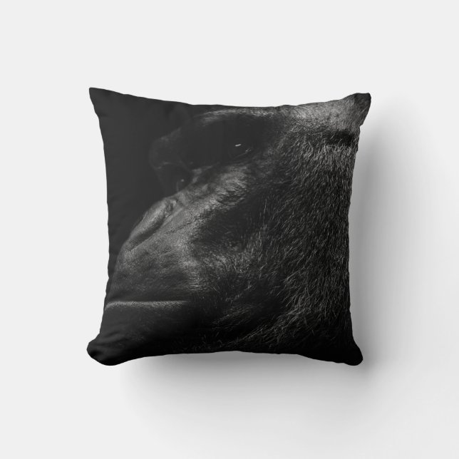 Gorilla-Foto mit Gorilla-Spaß-Tatsachen Kissen (Vorderseite)
