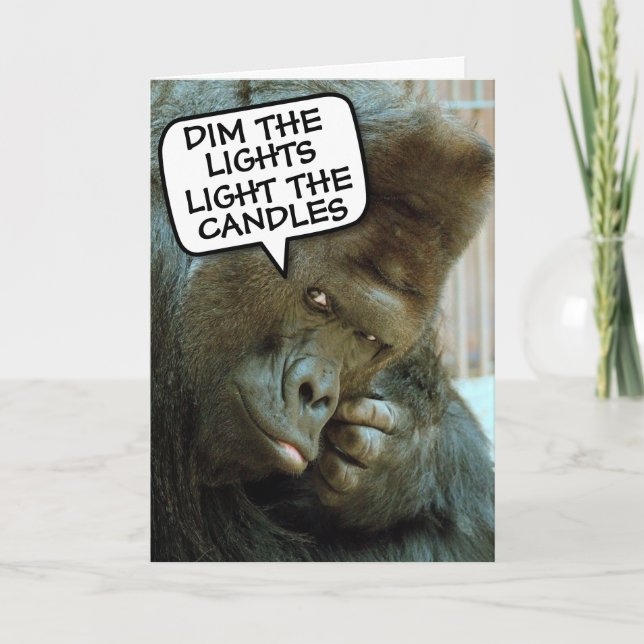 GORILLA FUNNY ANNIVERSAIRE CARTES DE SALUT (Devant)