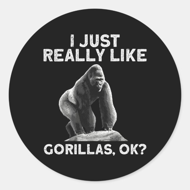 Gorilla für Primat Gorilla Runder Aufkleber (Vorderseite)