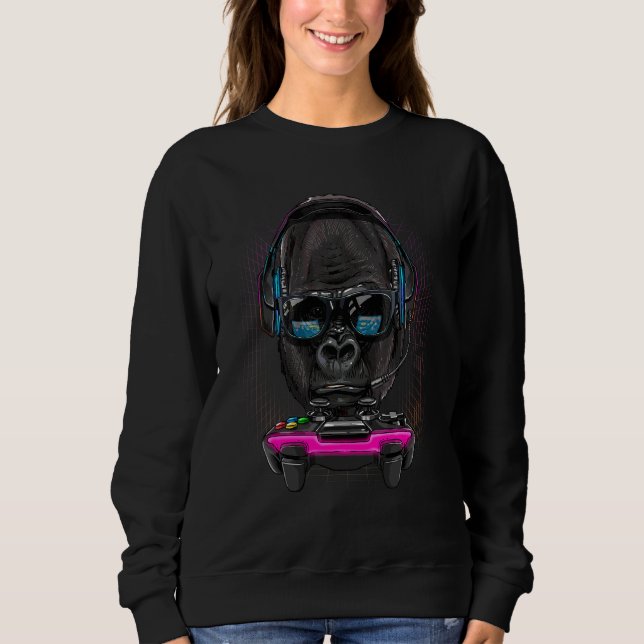 Gorilla Gamer PC-Computer Videospiel Streaming Ga Sweatshirt (Vorderseite)