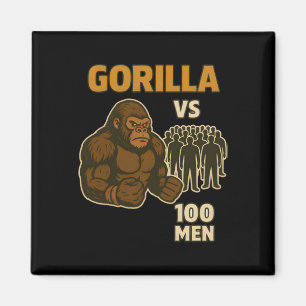 Gorilla gegen 100 Männer epische Schlacht Magnet