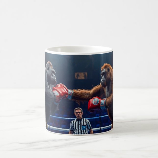 Gorilla gegen Orang-Utan Boxen  Kaffeetasse (Mittel)